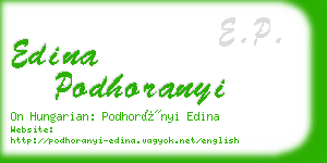 edina podhoranyi business card